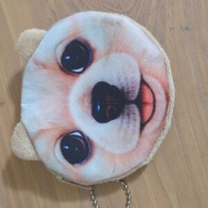 Give Away Kids Woman's Keychain Zipper Change Purse Charm Plush Smooth Face
